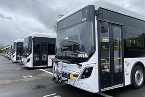 Bus with bike rack