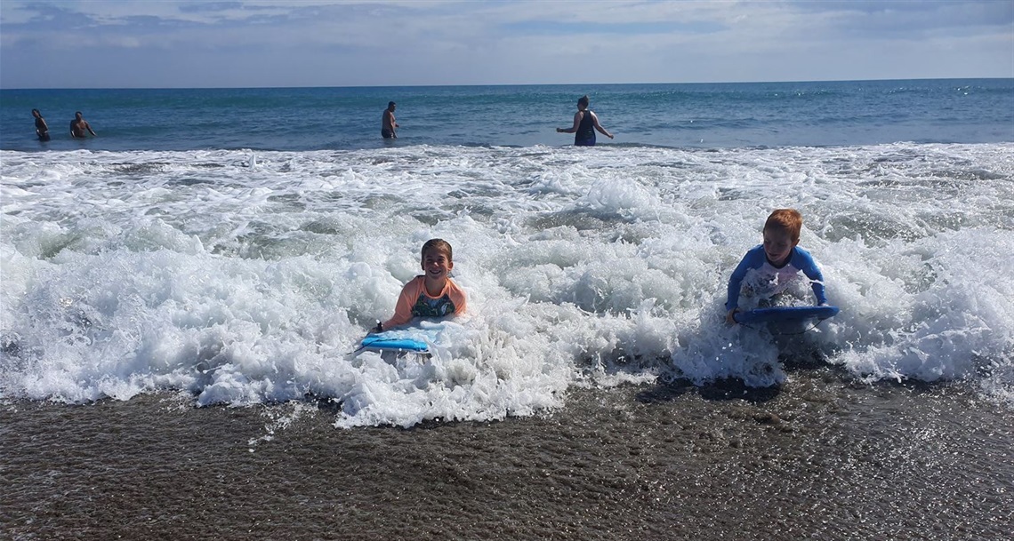 Swimming fun at Castlecliff Beach