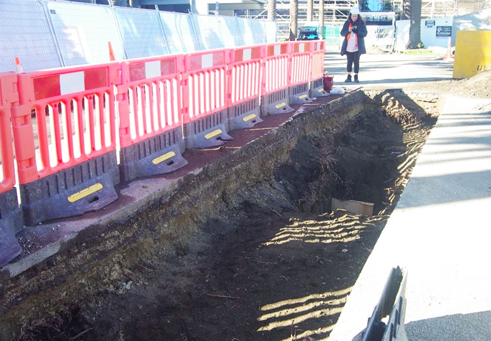 Location One - underground infrastructure earthworks directly in front of the Davis Library