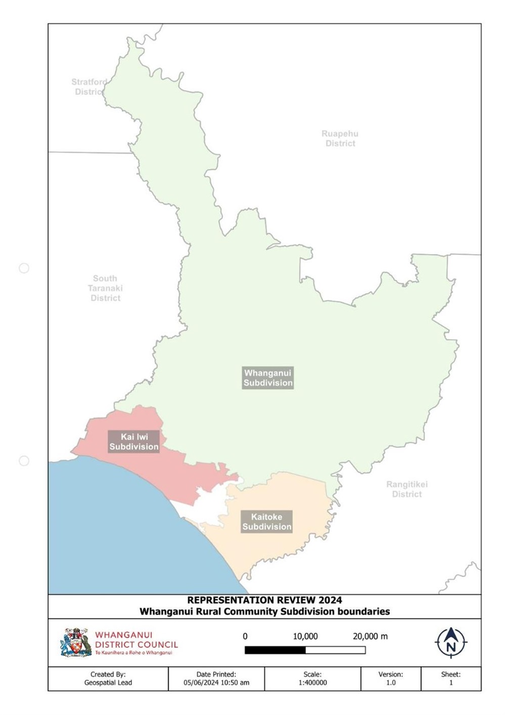 Rural community subdivision - representation review 2024